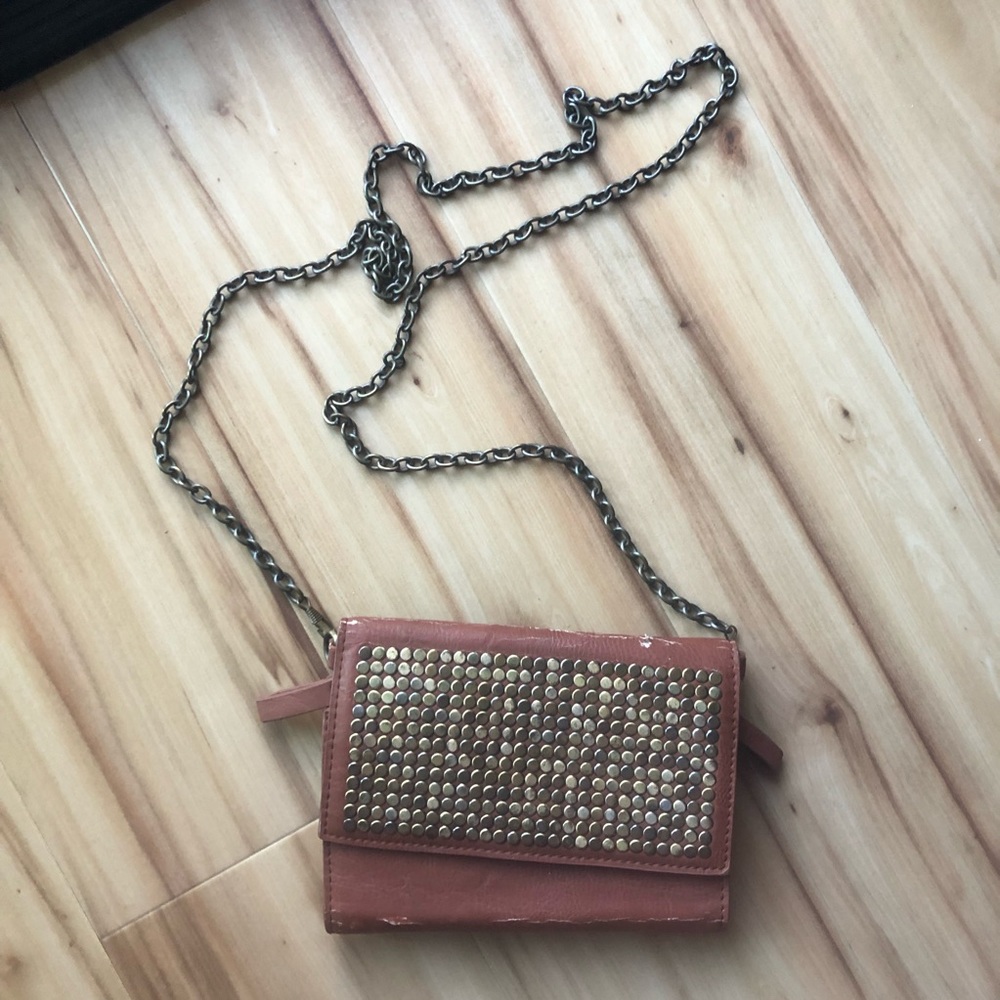 Tan rustic studded bag